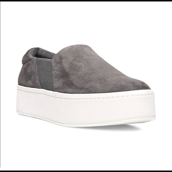 Vince Warren Slip-on Platform Grey Suede Sneaker - Picture 10 of 14